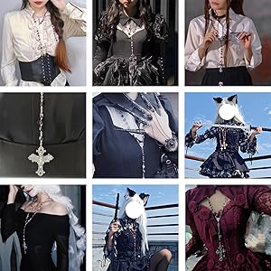 Amazon.com: Ekwikzz Dark Punk Gothic Lolita Necklace
